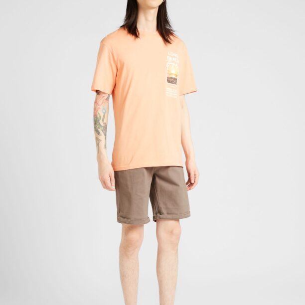 Cumpăra JACK & JONES Tricou 'ARUBA'  maro / galben / portocaliu pastel / alb