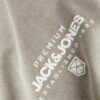 JACK & JONES Tricou 'BLUAXTON'  maro / alb