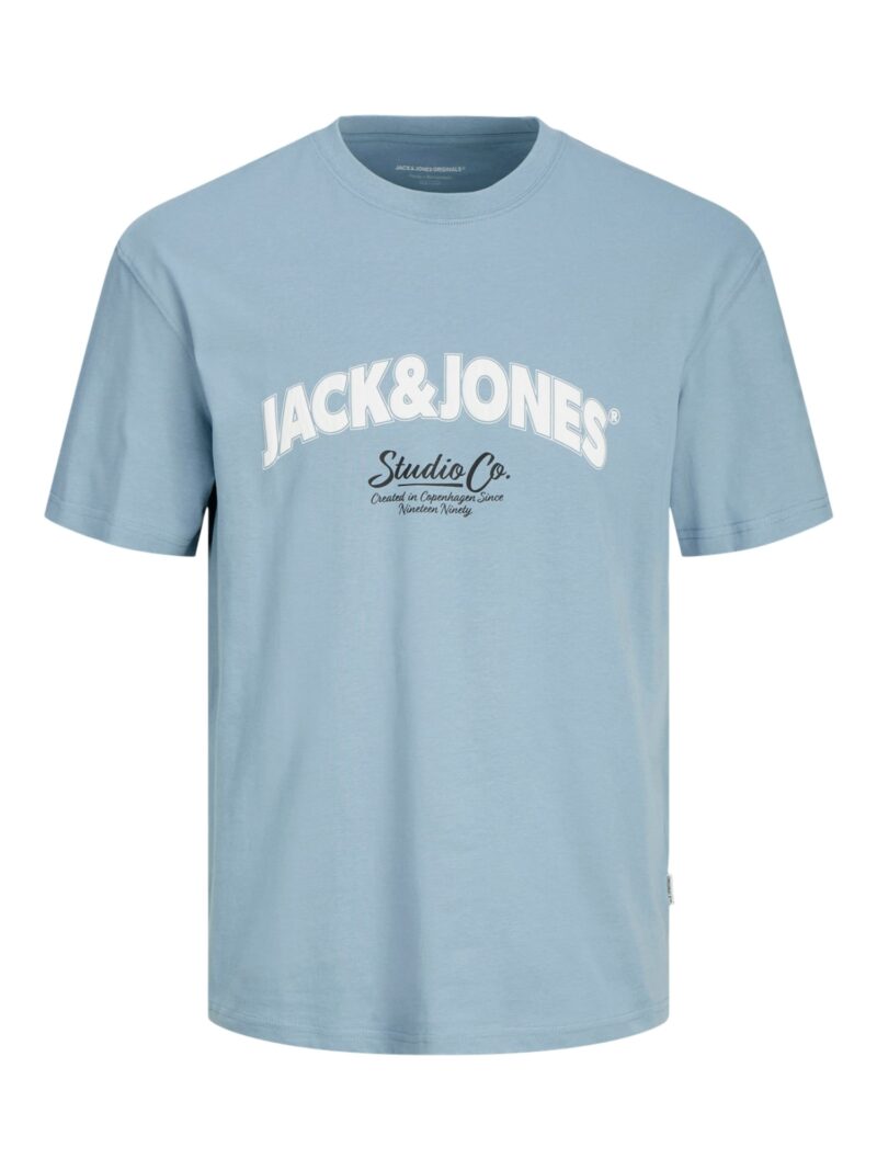 JACK & JONES Tricou 'BRONX ARCH'  albastru marin / albastru porumbel / grej / roșu