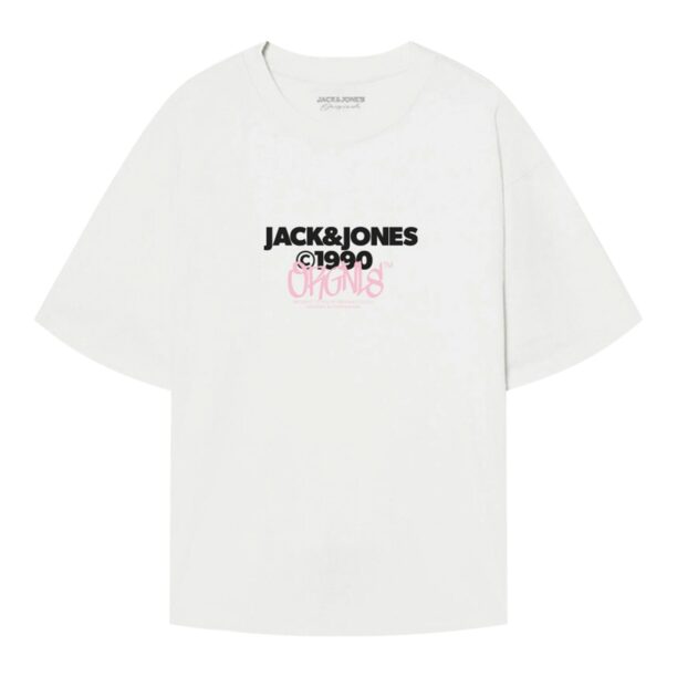 JACK & JONES Tricou 'BUSHWICK'  gri / roz / negru / alb preţ