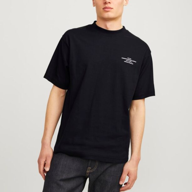 JACK & JONES Tricou 'Blachad'  negru / alb