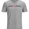 JACK & JONES Tricou 'Essentials'  gri amestecat / roșu pastel / negru