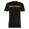 JACK & JONES Tricou 'Essentials'  roșu intens / negru / alb