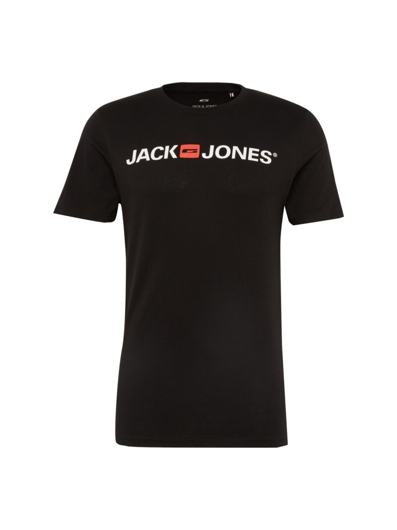 JACK & JONES Tricou 'Essentials'  roșu intens / negru / alb