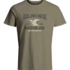 JACK & JONES Tricou 'HUDSON'  albastru închis / oliv / roșu carmin / alb