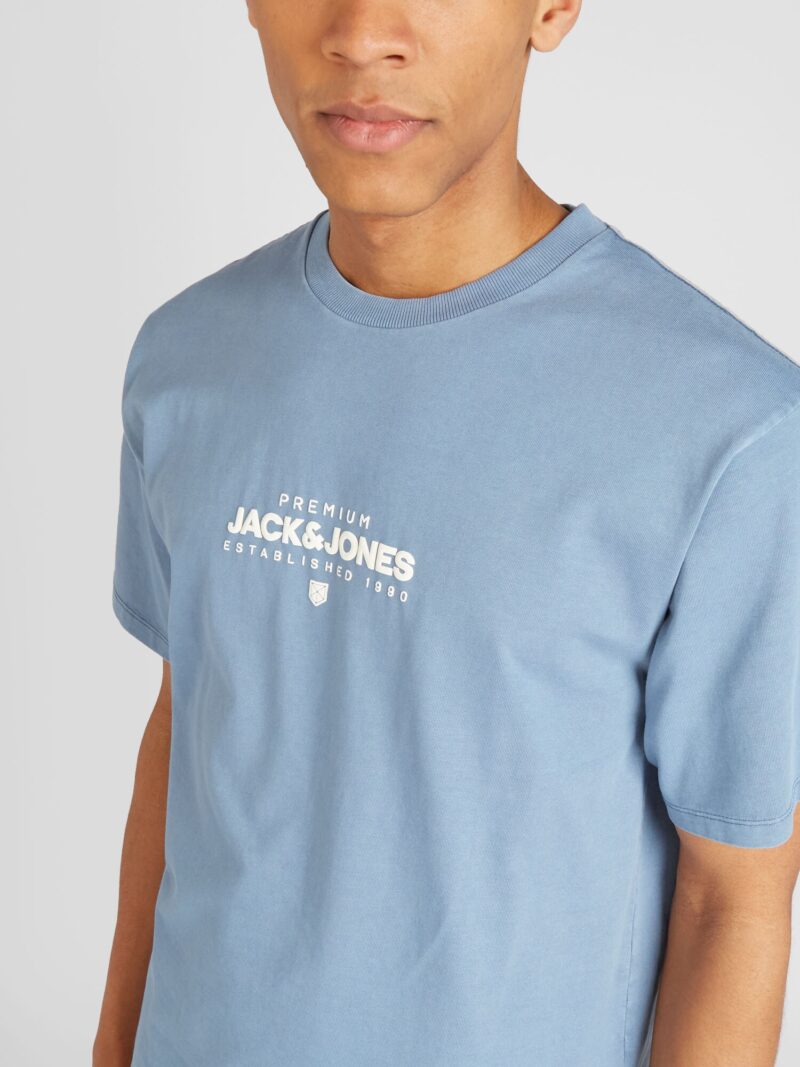 Preţ JACK & JONES Tricou 'HUXI'  albastru deschis / alb