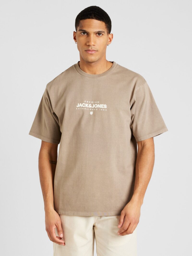 JACK & JONES Tricou 'HUXI'  brocart / alb