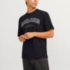 JACK & JONES Tricou 'JJCaleb'  negru / alb