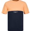 JACK & JONES Tricou 'JJERyder'  albastru marin / portocaliu caisă / alb