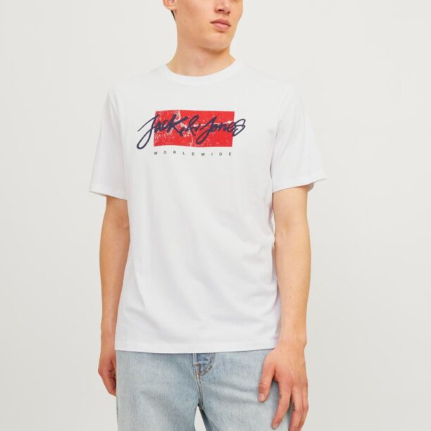 JACK & JONES Tricou 'JJTILEY'  roșu / negru / alb