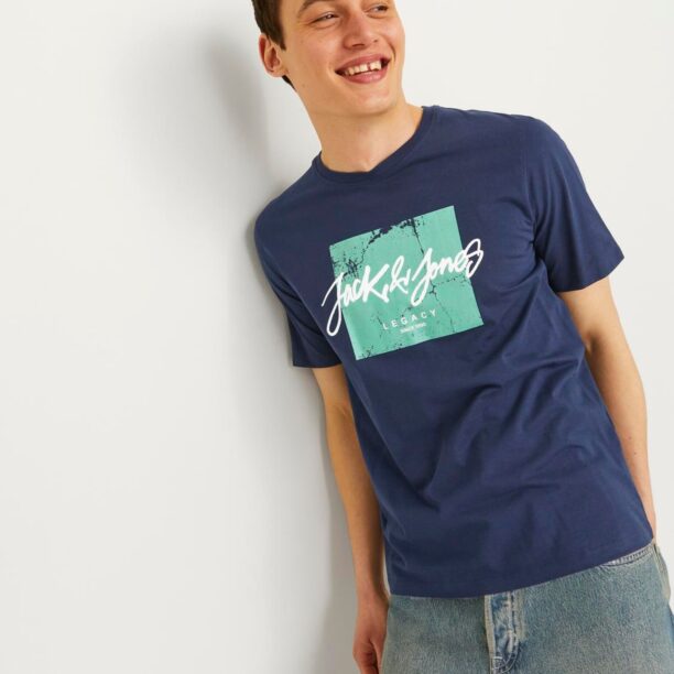 Preţ JACK & JONES Tricou 'JJTiley'  bleumarin / verde deschis / alb