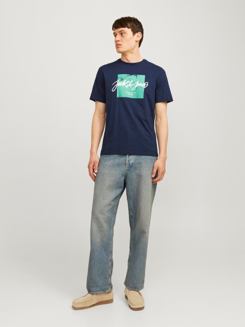 JACK & JONES Tricou 'JJTiley'  bleumarin / verde deschis / alb