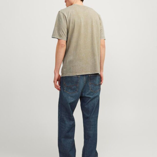 JACK & JONES Tricou 'JORVesterbro'  gri taupe / alb preţ