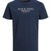 JACK & JONES Tricou 'JPRArchie'  bleumarin / alb