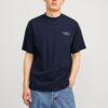 JACK & JONES Tricou 'JPRBLACHAD'  albastru marin / alb