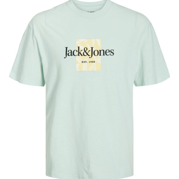 JACK & JONES Tricou 'Lafayette'  albastru pastel / galben / negru