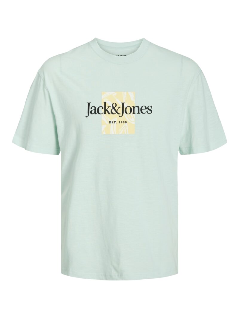 JACK & JONES Tricou 'Lafayette'  albastru pastel / galben / negru