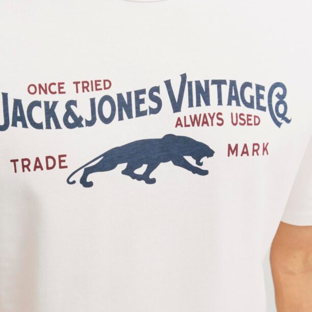 Cumpăra JACK & JONES Tricou 'MICK'  bleumarin / roșu burgundy / alb