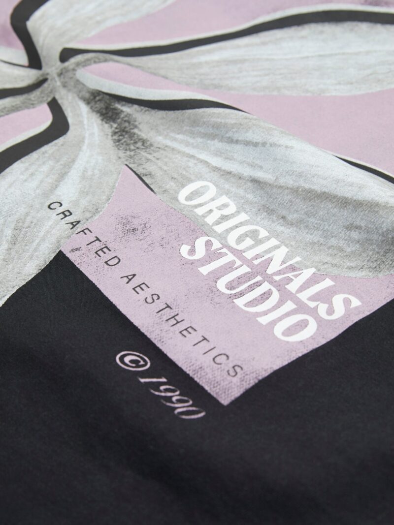 JACK & JONES Tricou 'QUEENSPHOTO'  gri închis / mov liliachiu / negru preţ