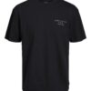 JACK & JONES Tricou 'SANCHEZ'  negru / alb