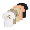 JACK & JONES Tricou 'SEQUOIA'  galben / gri taupe / portocaliu / negru / alb