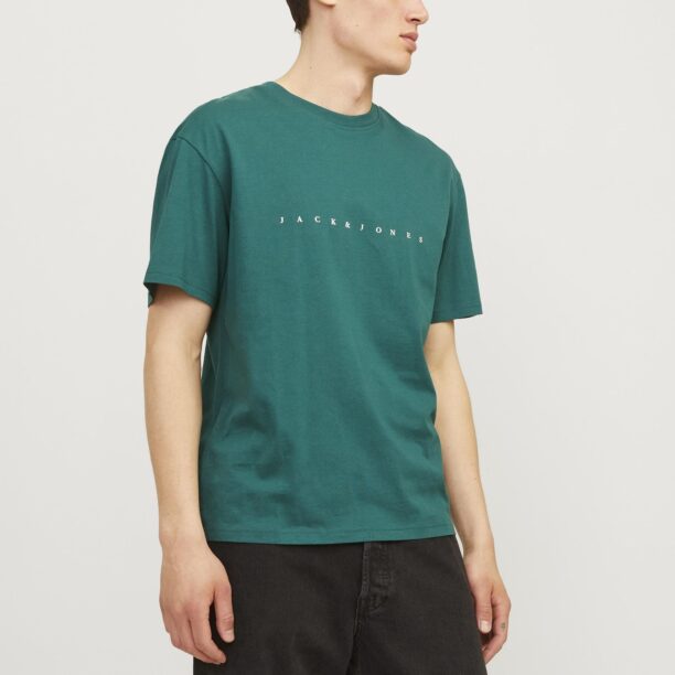 Cumpăra JACK & JONES Tricou 'Star'  verde închis / alb