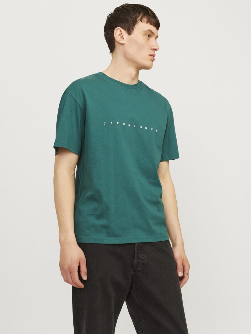 Cumpăra JACK & JONES Tricou 'Star'  verde închis / alb