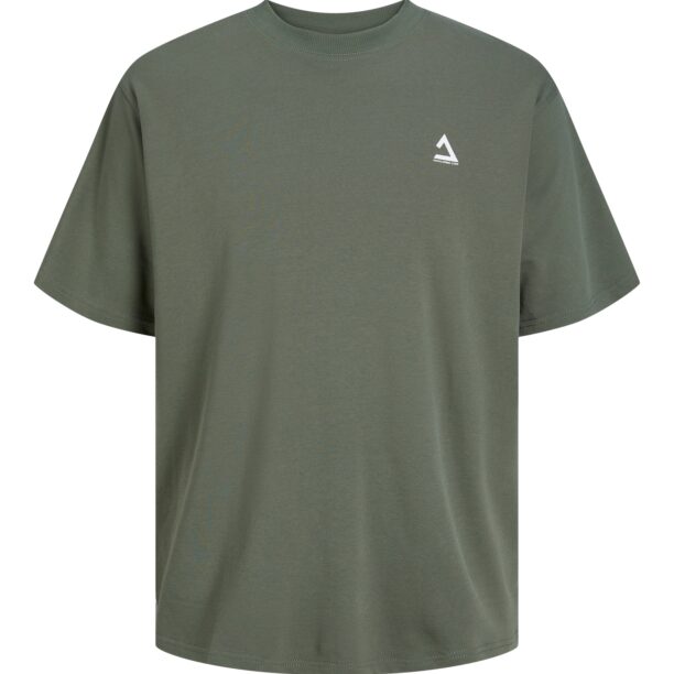 JACK & JONES Tricou 'Triangle'  verde / verde pastel / corai / alb