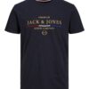 JACK & JONES Tricou  albastru închis / auriu / roşu închis / alb