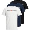 JACK & JONES Tricou  albastru marin / roșu / negru / alb