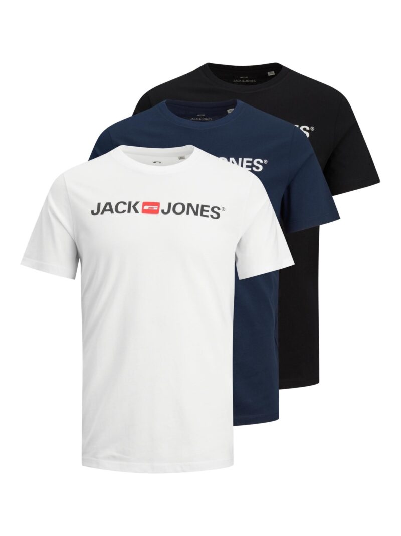 JACK & JONES Tricou  albastru marin / roșu / negru / alb