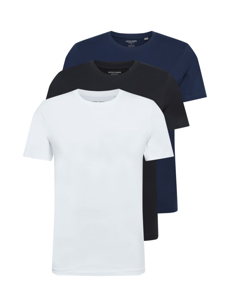 JACK & JONES Tricou  albastru noapte / negru / alb