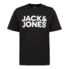 JACK & JONES Tricou  negru / alb