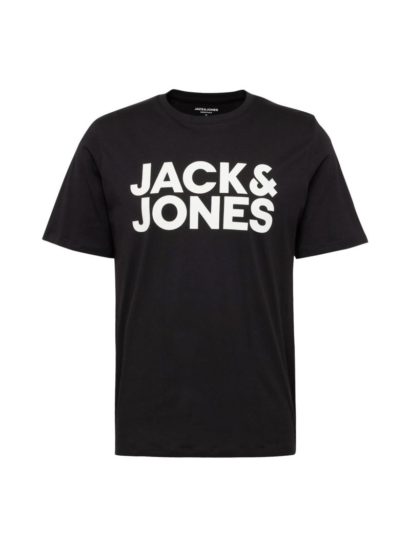 JACK & JONES Tricou  negru / alb