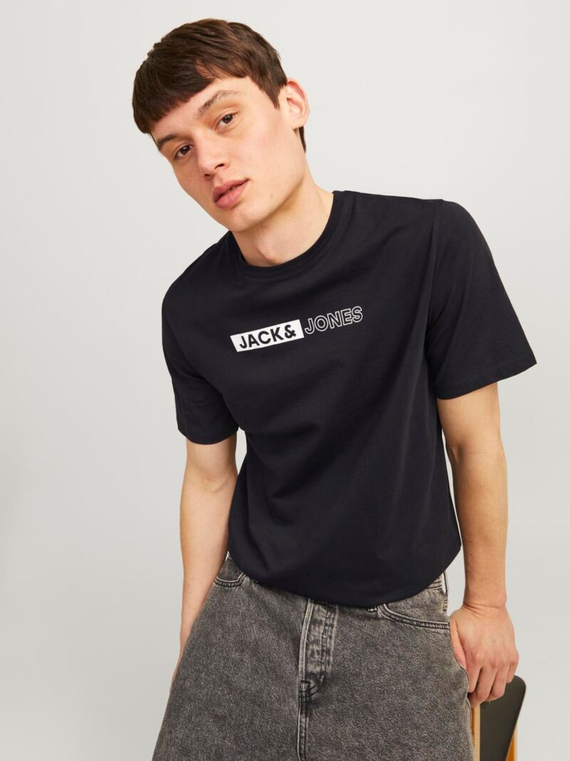 Cumpăra JACK & JONES Tricou  negru / alb