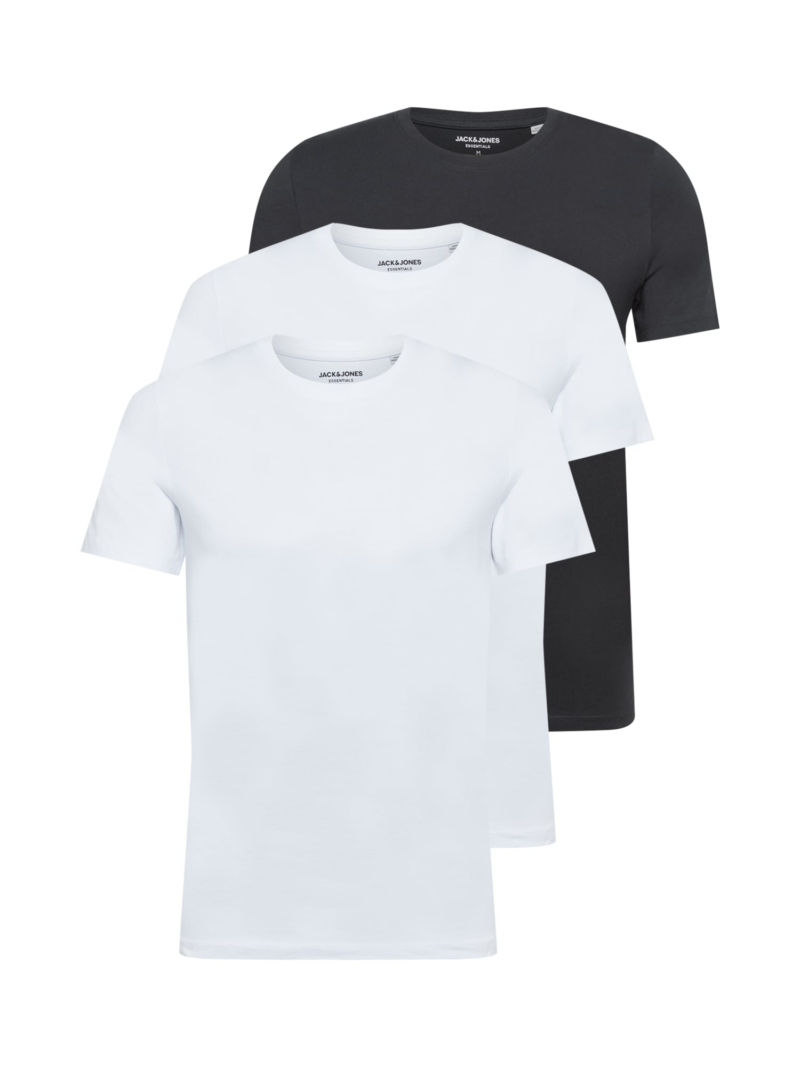 JACK & JONES Tricou  negru / alb