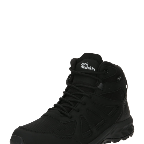 JACK WOLFSKIN Botine 'Woodland 2'  negru / alb