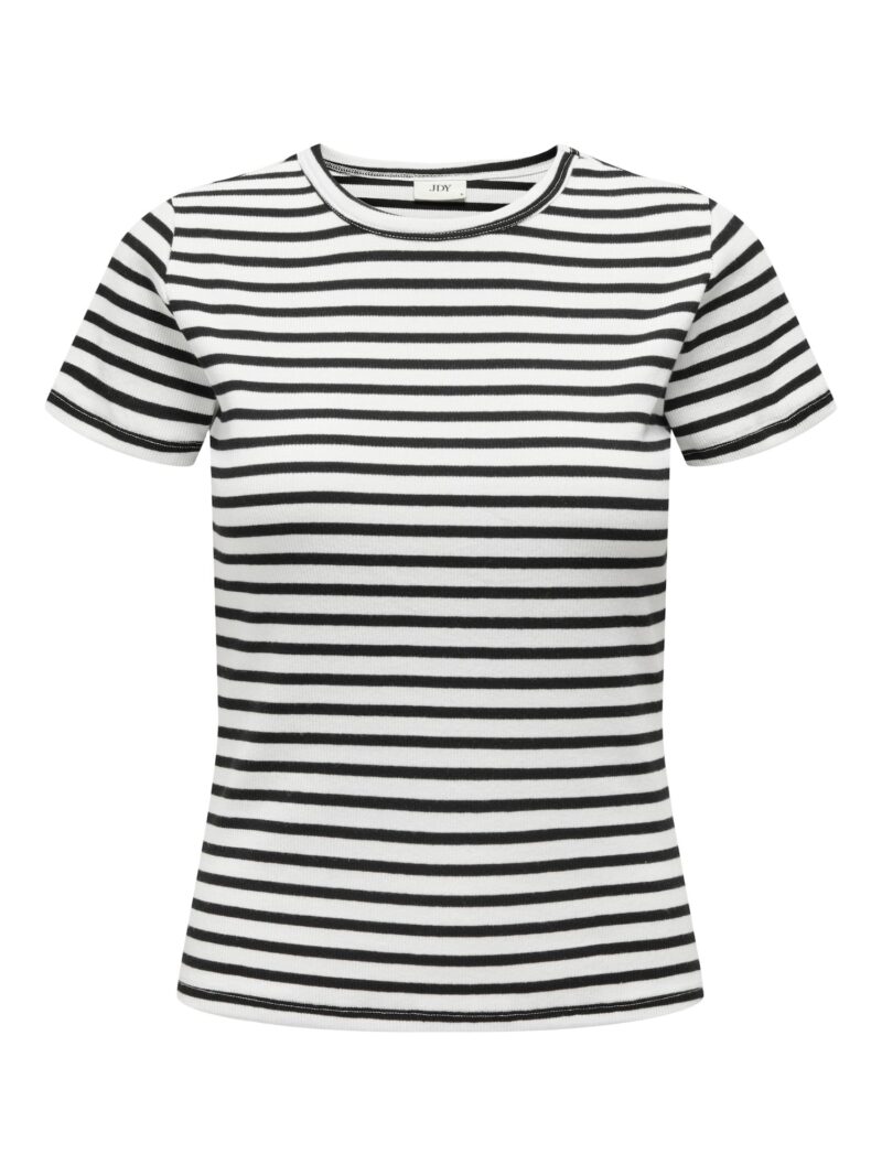 JDY Tricou 'Solar'  negru / alb