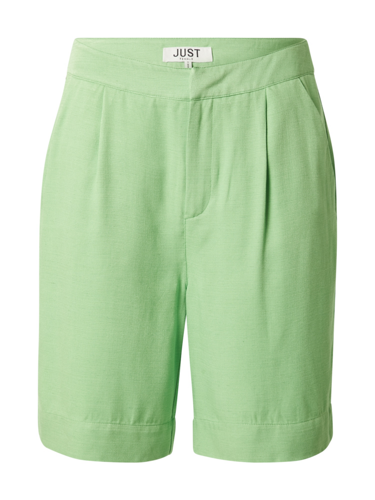 JUST FEMALE Pantaloni cu dungă 'Caro'  verde măr