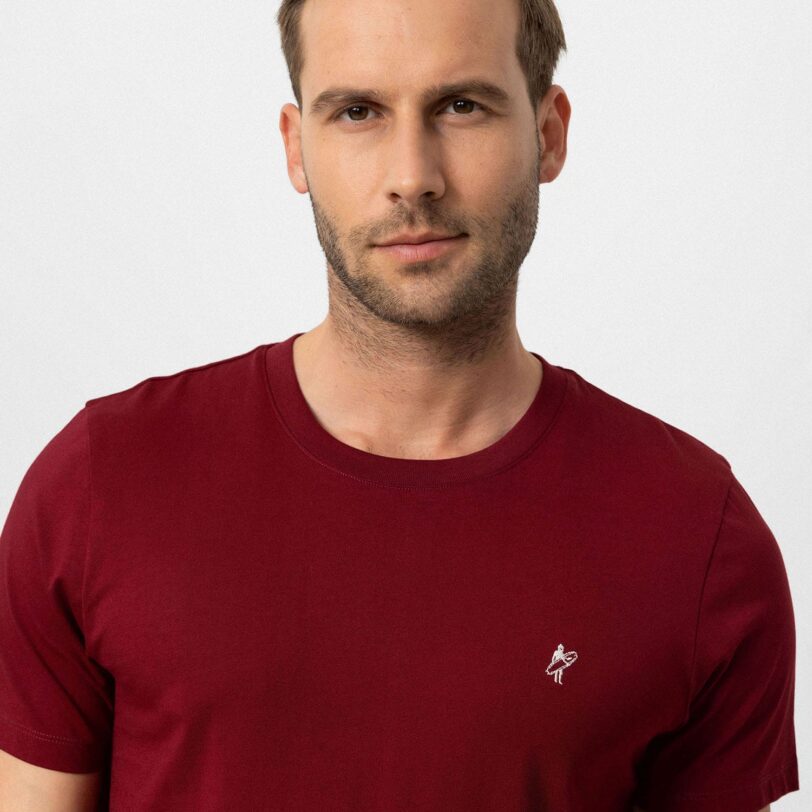 Jacey Quinn Tricou  roșu bordeaux / alb preţ