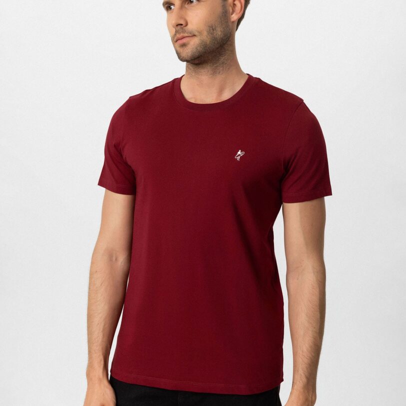 Jacey Quinn Tricou  roșu bordeaux / alb