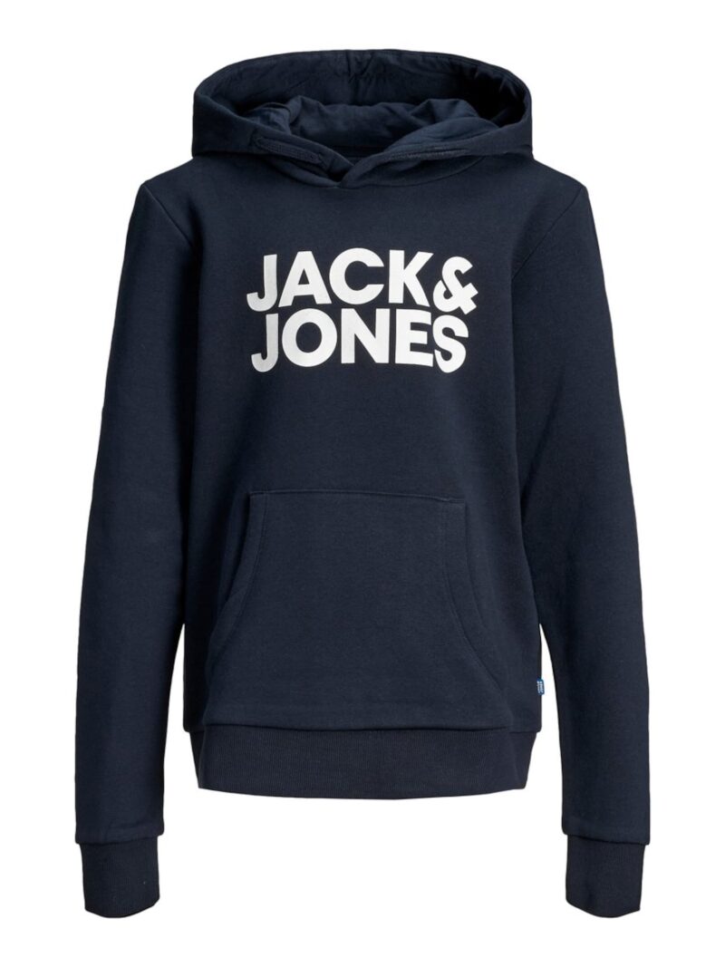 Jack & Jones Junior Bluză de molton  bleumarin / alb