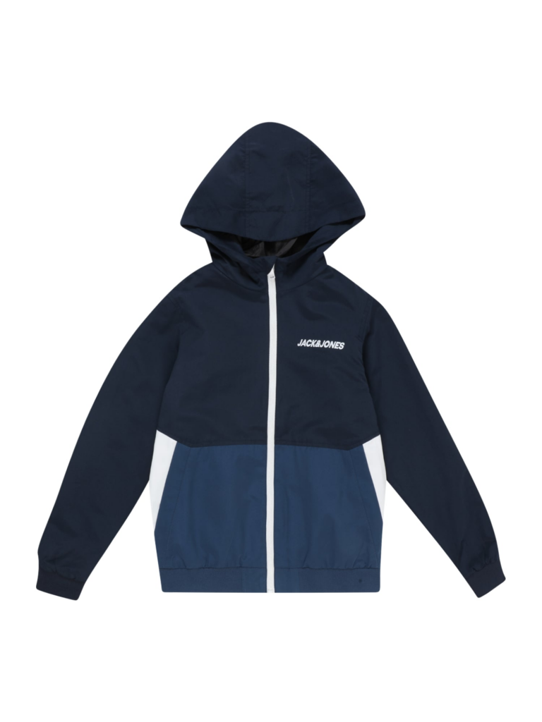 Jack & Jones Junior Geacă de primăvară-toamnă 'Rush'  bleumarin / verde petrol / alb