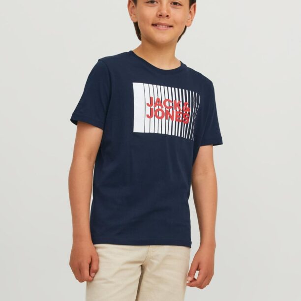 Jack & Jones Junior Tricou  albastru marin / roșu / alb