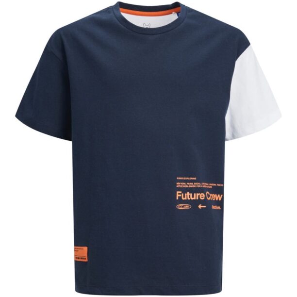 Jack & Jones Junior Tricou  bleumarin / portocaliu / alb