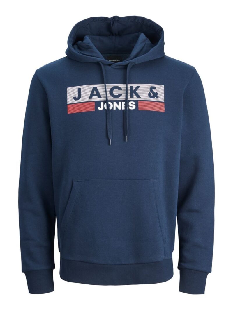 Jack & Jones Plus Bluză de molton 'JJECorp'  albastru / gri / roșu / alb