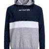 Jack & Jones Plus Bluză de molton 'Reid'  bleumarin / gri / alb