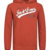 Jack & Jones Plus Bluză de molton  portocaliu închis / negru / alb