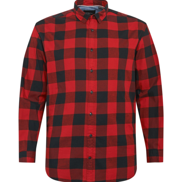 Jack & Jones Plus Cămașă 'JJEGINGHAM' '  roșu / negru