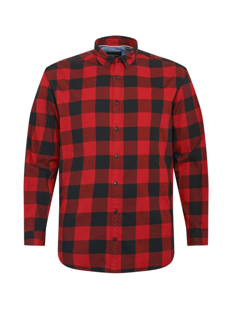 Jack & Jones Plus Cămașă 'JJEGINGHAM' '  roșu / negru